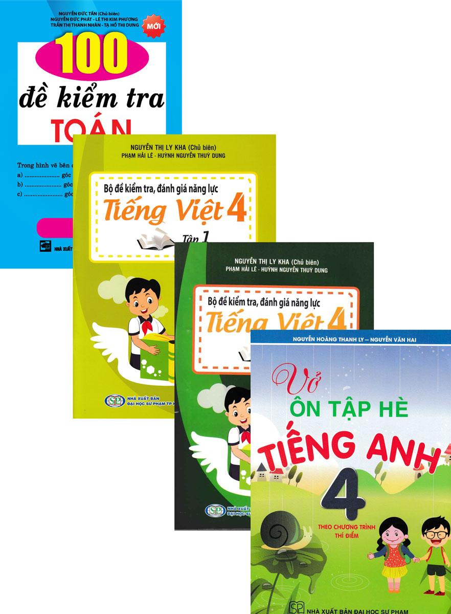 Bộ Sách Ôn Tập Hè Lớp 4 Toán + Văn + Anh : Theo Chương Trình Mới (Bộ 4 Cuốn)