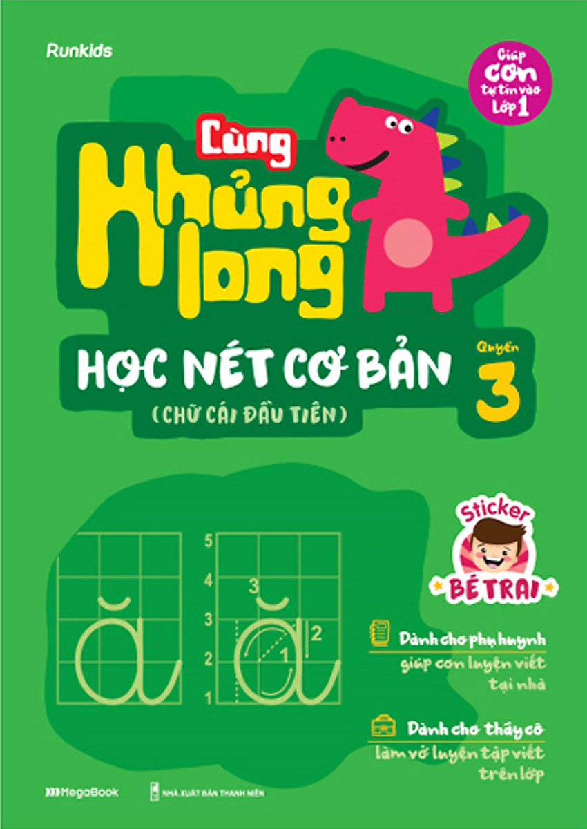 Cùng Khủng Long Học Nét Cơ Bản (Bé Trai) - Quyển 3